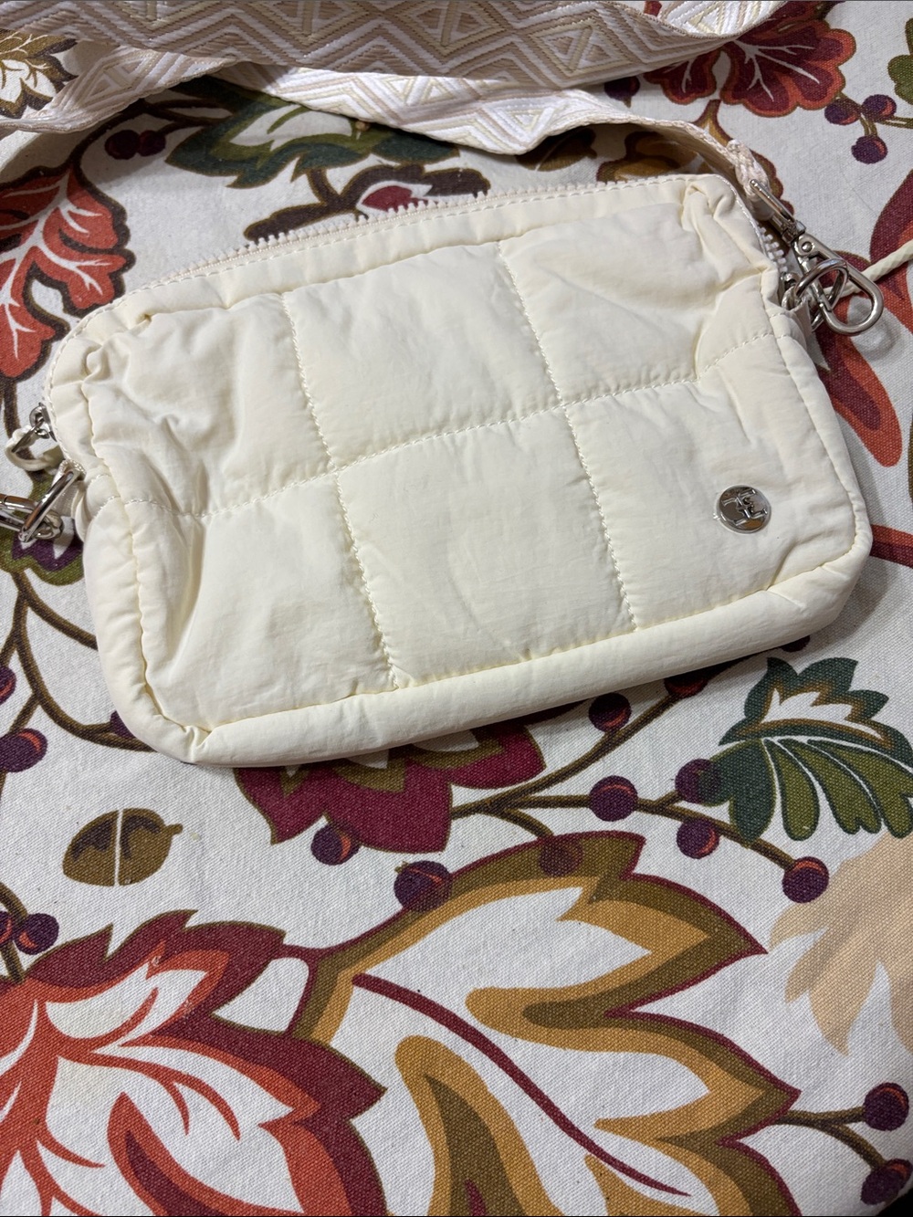 Quilted Cream Crossbody Bag